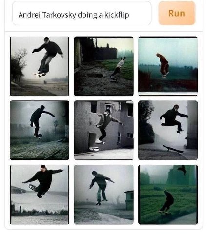 Andrei Tarkovsky doing а kickflip Run