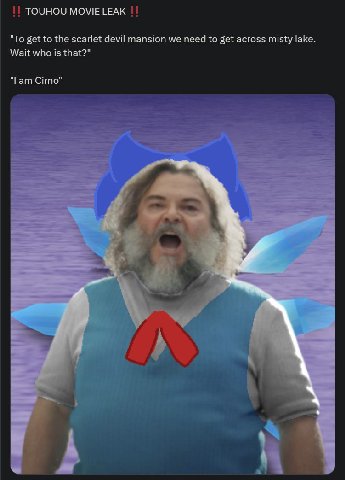 TOUHOU MOVIE LEAK "To get to the scarlet devil mansion we need to get across misty lake. Wait who is that?" “Lam Cirno" “a а