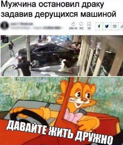 Мужчина остановил драку задав о дерущихся машиной it we ДАВА ИТЕ ЖИТЬ