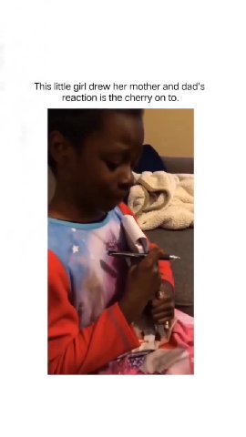 This little girl drew her mother and dad's