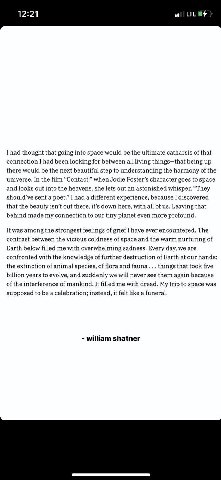 I had thought that going into space would be the ultimate catharsis of that connection I had been looking for between all living things—that being up there would be the next beautiful step to understa