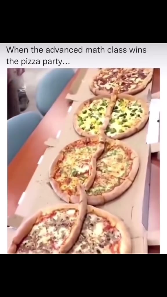 When the advanced math class wins the pizza party...