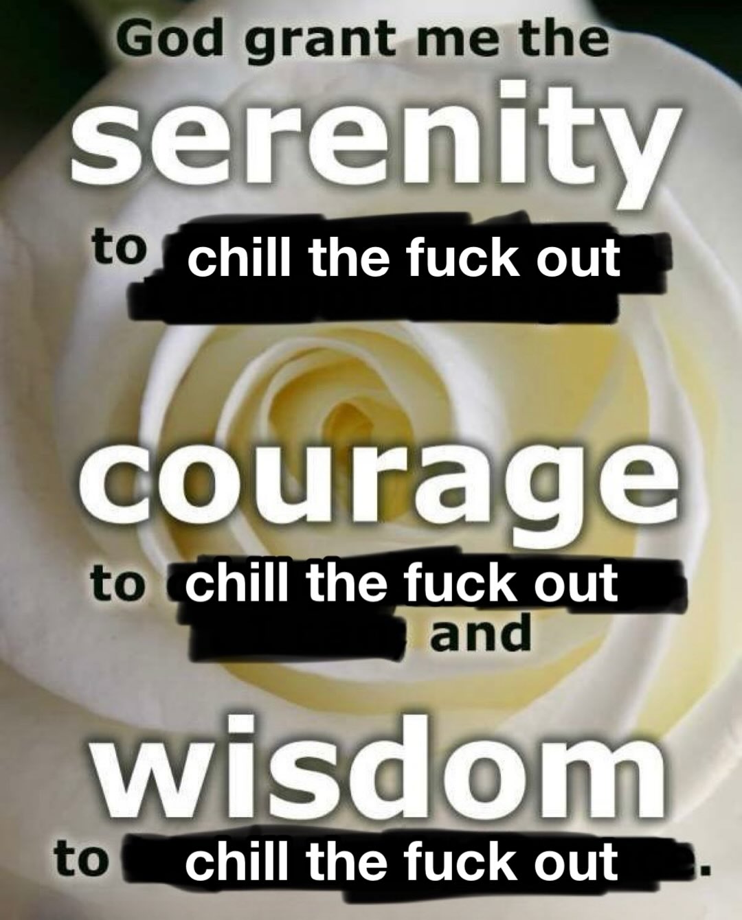 serenity chill the fuck out chill the fuck out wisdom chill the fuck out