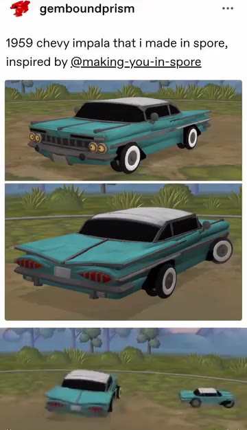 1959 chevy impala that i made in spore, inspired by @making-you-in-spore $$ детьоипаризт oa