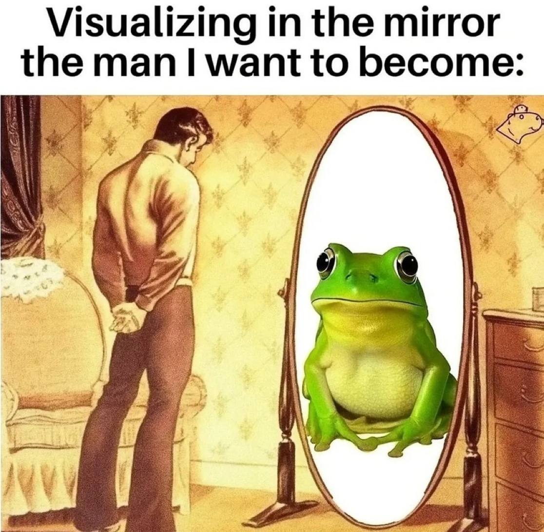 Visualizing the mirror man want to become: