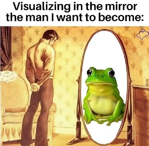Visualizing the mirror man want to become: