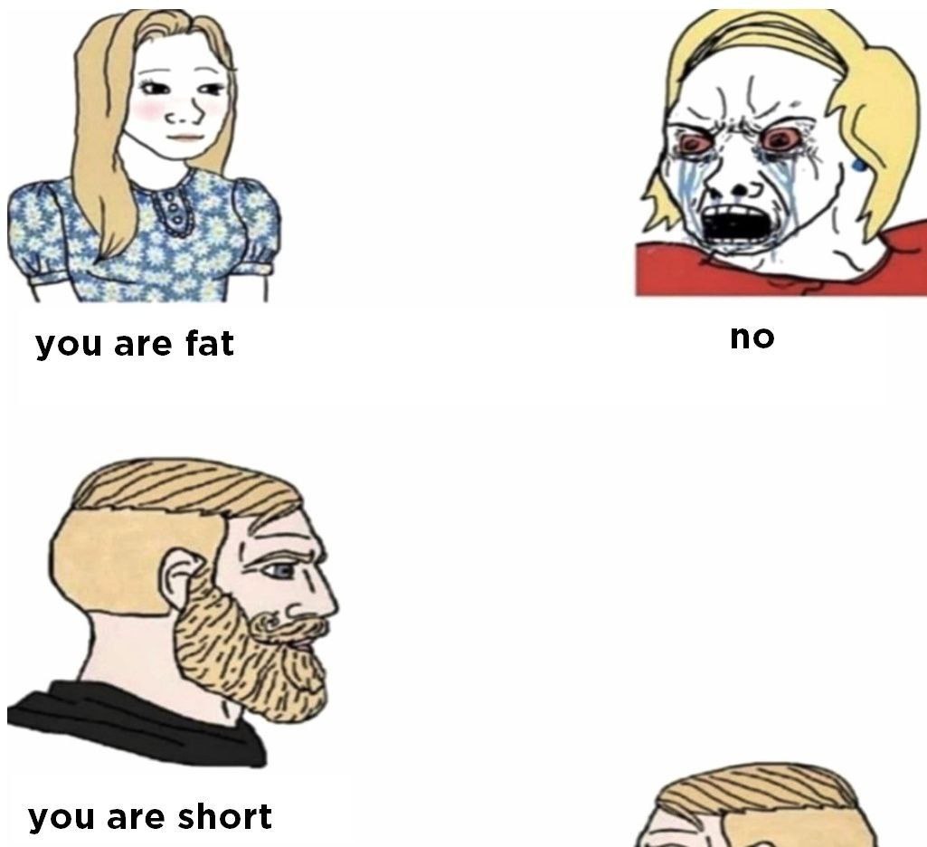 you are fat no you are short