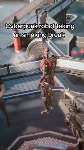 Cyberpunk fobottaking® и _ ап smoking breakeie €yberpunk robot taking ~ ansmoking breaki