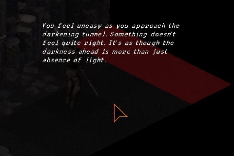 You feel uneasy as you approach the darkening tunnel. Something doesn't feel quite right. It's as though the darkness ahead is more than just absence of light.