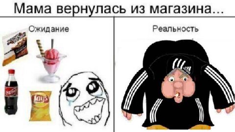Мама вернулась из магазина... Ожидание Реальность