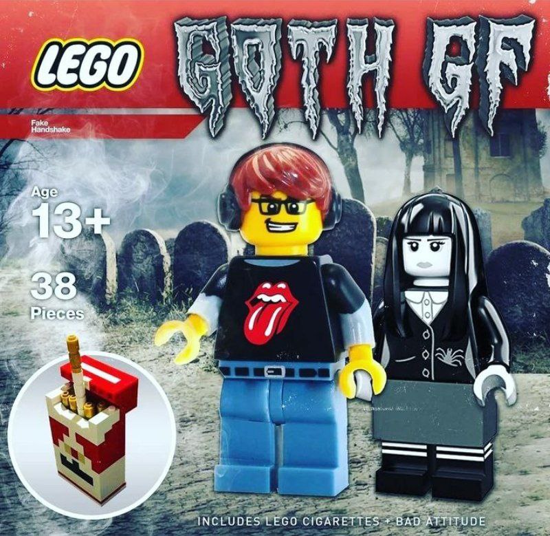on i Я i А Age Я 3 A 38 nanan -Pieces NO’ INCLUBES LEGO CIGARETTES BAD ATTITUDE