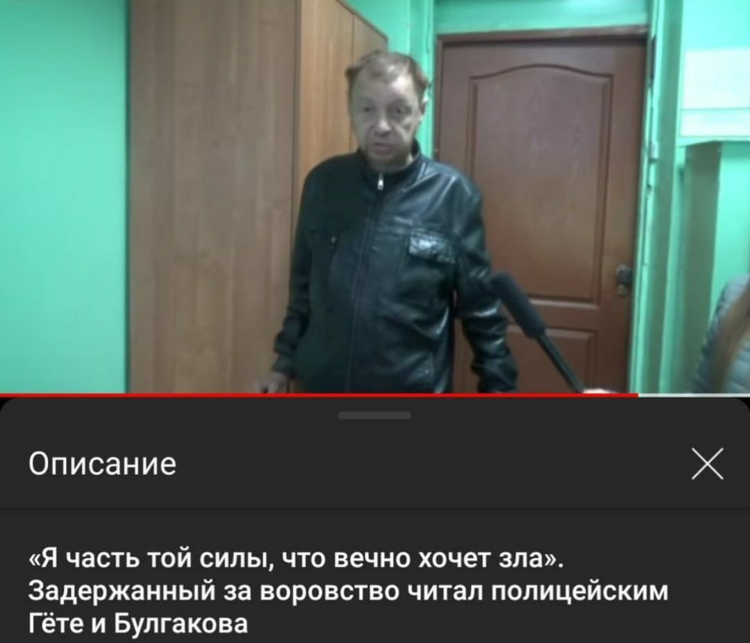 4 Описание «Я часть той силы, что вечно хочет зла». Задержанный за воровство читал полицейским Гёте и Булгакова