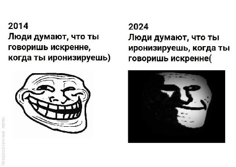 2014 2024 Люди думают, что ты Люди думают, что ты говоришь искренне, иронизируешь, когда ты когда ты иронизируешь) говоришь искренне(