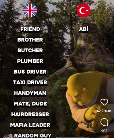 Nile С. FRIEND ABi BROTHER BUTCHER PLUMBER BUS DRIVER TAXI DRIVER HANDYMAN MATE, DUDE 62,2 тыс. HAIRDRESSER MAFIA LEADER 908 RANDOM GUY