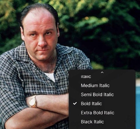 я В A У 4 An капс и Medium Italic 2 Semi Bold Italic Bold Italic Extra Bold Italic Black Italic