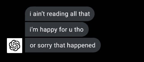 i ain't reading all that happy for и tho or sorry that happened