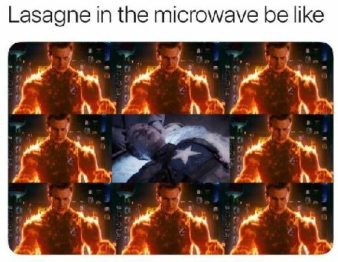 Lasagne the microwave be like
