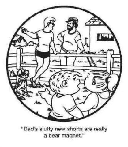 3$ Dad's slutty new shorts are really a bear magnet