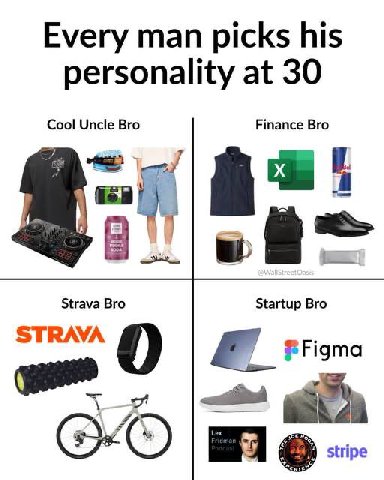 Every man picks his personality at 30 Cool Uncle Bro Finance Bro Strava Bro Startup Bro STRAVA 7 stripe