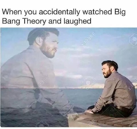 When you accidentally watched Big Bang Theory and laughed