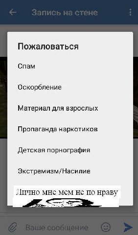 Пожаловаться Спам Оскорбление Материал для взрослых Пропаганда наркотиков Детская порнография Экстремизм/Насилие Лично мне мем не по нраву