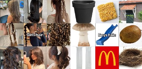 hoe a as we A 1 an Girls hair: Boys hair: a 4 2 batt a i 4