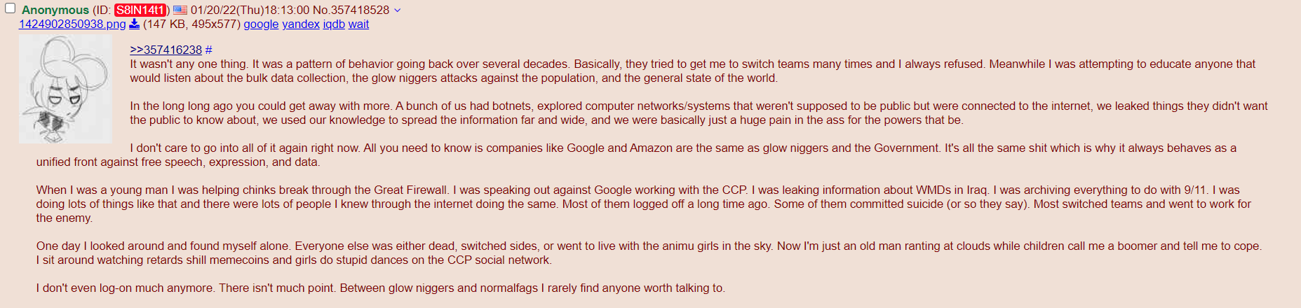 О Anonymous 01/20/22(Thu)18:13:00 No.357418528 1424902850938.png (147 google yandex igdb wait >>357416238 К wasn't any one thing. It was a pattern of behavior going back over several decades. Basicall