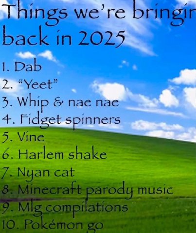 DACK 1. Dab 2. Whip nae nae Fidget spinners 5. Vine 6. Har shake