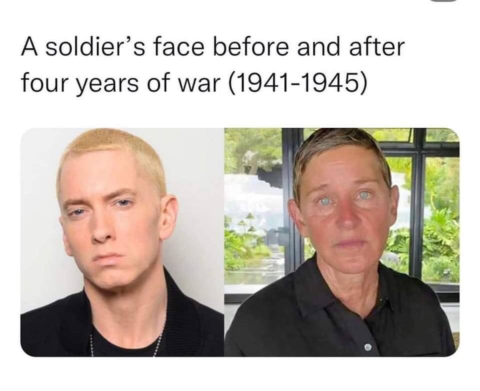 А soldier’s face before and after four years of war (1941-1945)