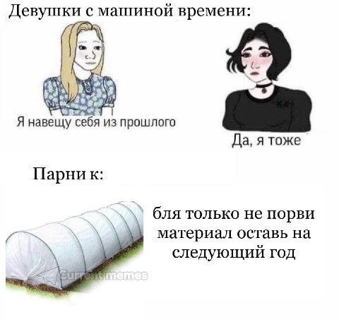 Девушки с машиной времени: Я навещу себя из прошлого Да, я тоже бля только не порви материал оставь на следующий год С