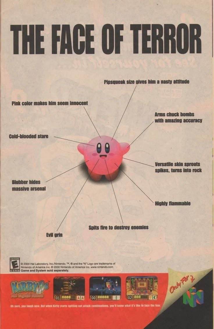 THE FACE OF TERROR Pipsqueak size gives him a nasty attitude Pink color makes him seem innocent Arms chuck bombs with amazing accuracy Versatile skin sprouts spikes, turns into rock hides massive arse