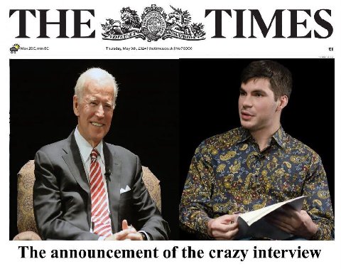 75) Я 7 Max min 8С Thursday, May thetimes.co.uk No 70306 £1 к 1 she а Я A в у be The announcement of the crazy interview