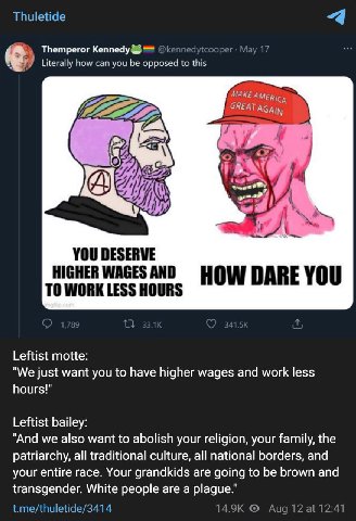 Thuletide Themperor Кеппеду @kennedytcooper Мау 17 Literally how can you be opposed to this MAKE 1 4 YOU DESERVE HIGHER WAGESAND DARE YOU TO WORK LESS HOURS Leftist motte: "We just want you to have hi