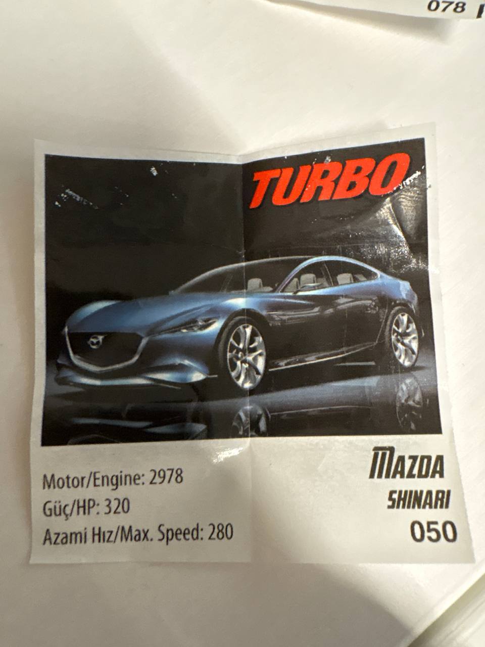 a Motor/Engine: 2978 320 SHINARI Hiz/Max. Speed: 280 050