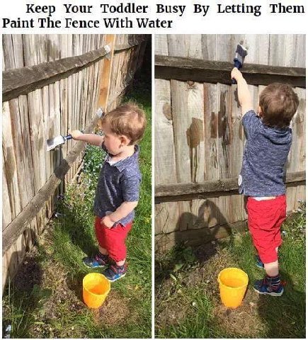 Keep Your Toddler Визу Letting Them Paint The Fence With Water 7 я у