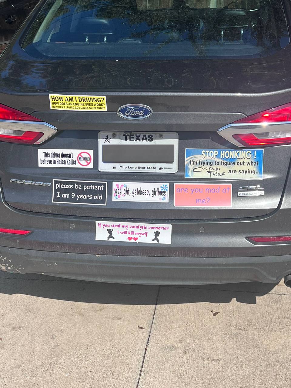how AMA DRIVING? DOES AN ENGINE EVEN WORK? iver doesnt HONKING Meller figd ‘out whi Star State [2 Zins ate saying, please be patient Тат 9 years old you steaf my catalytic converter