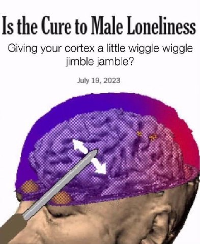 Is the Cure to Male Loneliness Giving your cortex a little wiggle wiggle jimble jamble? July 19, 2023