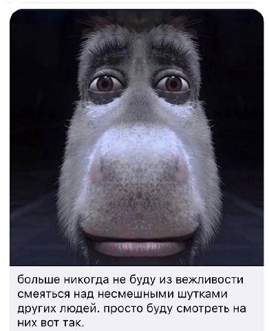 и больше никогда не буду из вежливости смеяться над несмешными шутками других людей. просто буду смотреть на них вот так.