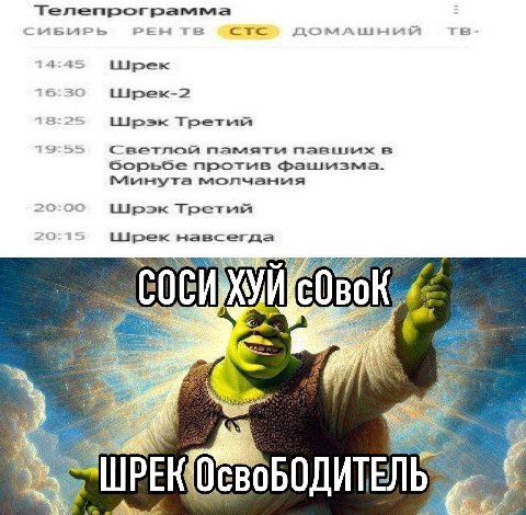 Tenenporpamma РЕН стс 14 Liipex 6 1418 25 LlipsKk Третыя 55 светлой память в протыв 2 Шрэк 20 is Шрек навсегда