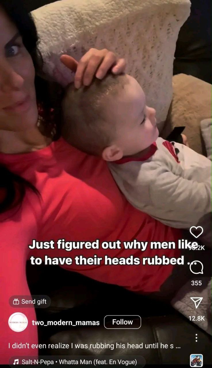 Just figured out why men to have their heads rubbed 355 Send gift two_modern_mamas Роном didn't even realize was rubbing his head until he Salt-N-Pepa Whatta Man (feat. Voque)