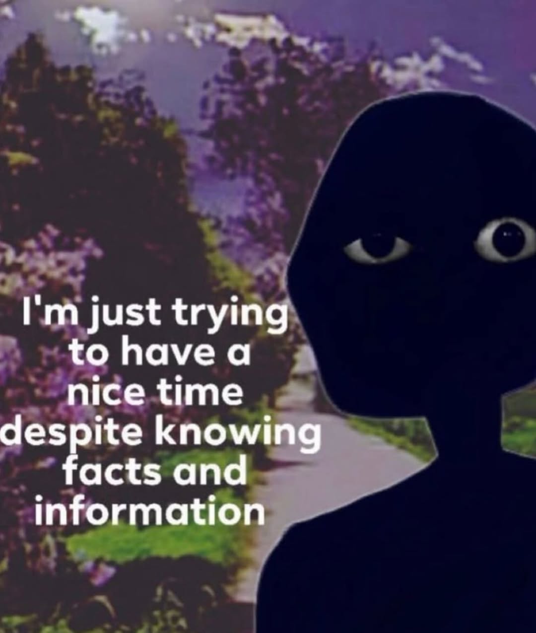 just trying to havea nice time despite knowing facts and information