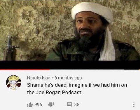 на i 1зап 6 months ago Shame he's dead, imagine if we had him on the Joe Rogan Podcast. 995 35