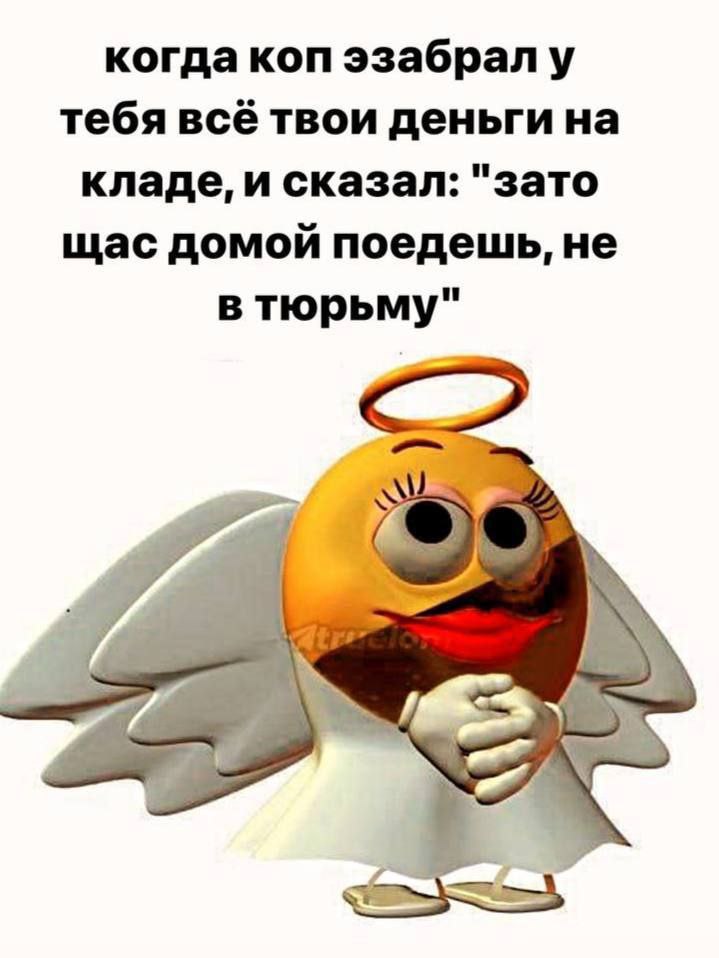 когда коп эзабралу тебя всё твои деньги на кладе, и сказал: "зато щас домой поедешь, не в тюрьму" 7