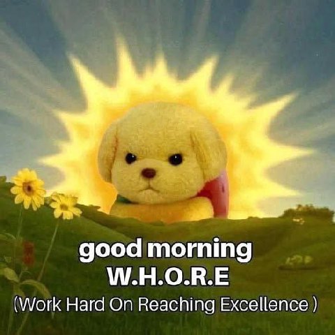 good morning (Work Hard On Reaching Excellence