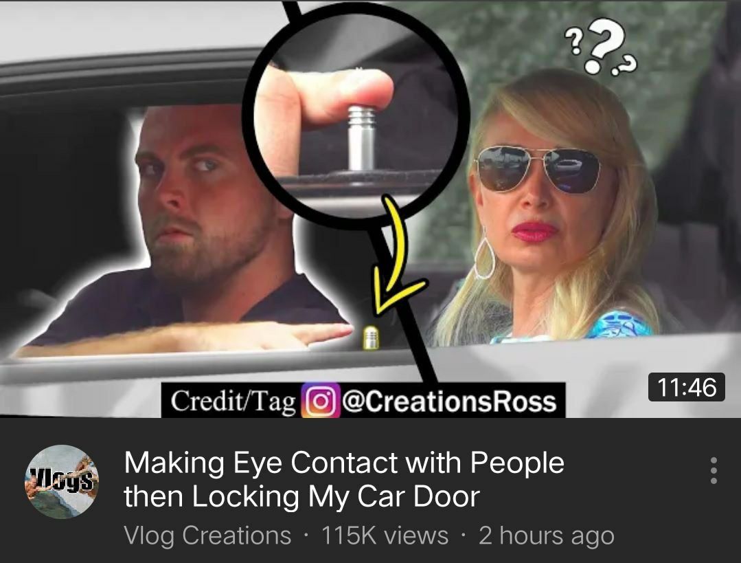 4 a Credit/Tag @CreationsRoss Making Eye Contact with People then Locking My Car Door Vlog Creations views 2 hours ago