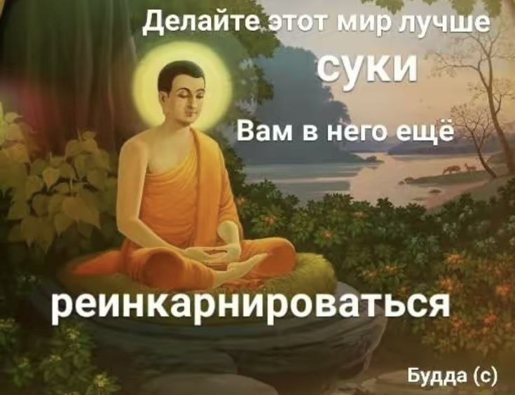 Делайте этот мир лучше суки Вам в него еще реинкарнироваться Будда (с)