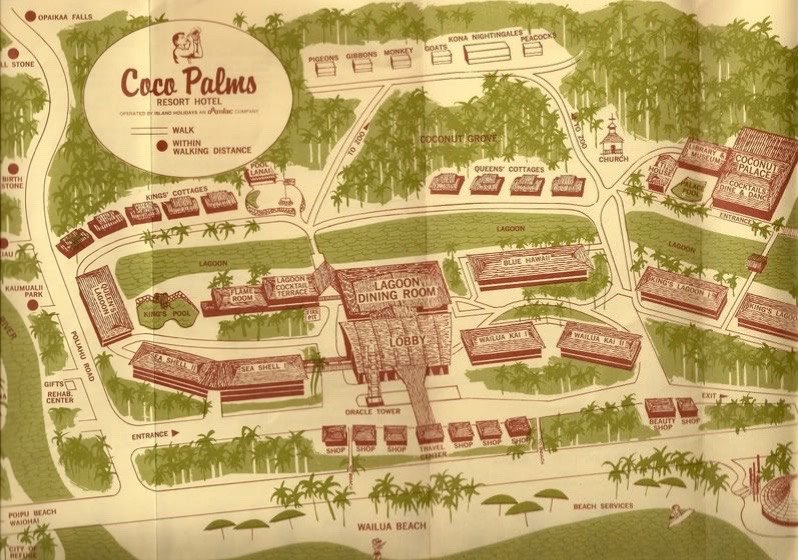 KONA STONE RESORT HOTEL 1 WALK WALKING DISTANCE OCON QUEENS COTTAGES а 4 GwTs' CENTER TOWER 4! BEACH a WAILUA BEACH