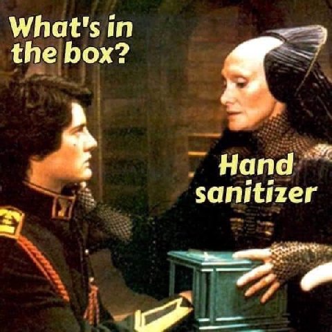 What's the box? 2 Hand sanitizer