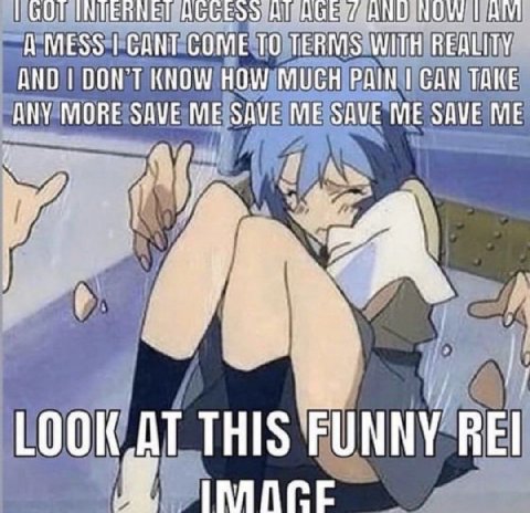Nah I got on internet at 13 and I'm fine
But Rei image still funny