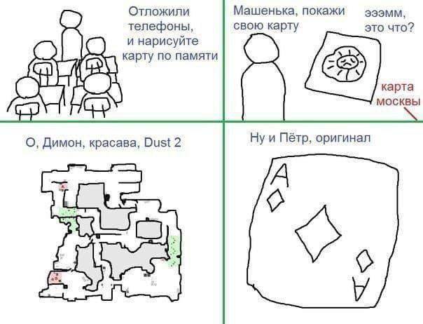 Отложили Машенька, покажи телефоны, свою карту это что? и нарисуйте карту по памяти карта москвы О, Димон, красава, Dust 2 Нуи Пётр, оригинал